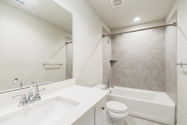 1629 W Broade St, Leander, TX 78641 - bathroom featuring vanity, shower / bathtub combination, and recessed lighting