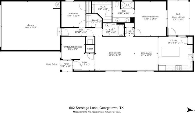 502 Saratoga Ln, Georgetown, TX 78633 - view of home floor plan