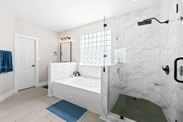 104 Hazeltine Dr, Georgetown, TX 78628 - full bath with a marble finish shower and a bath