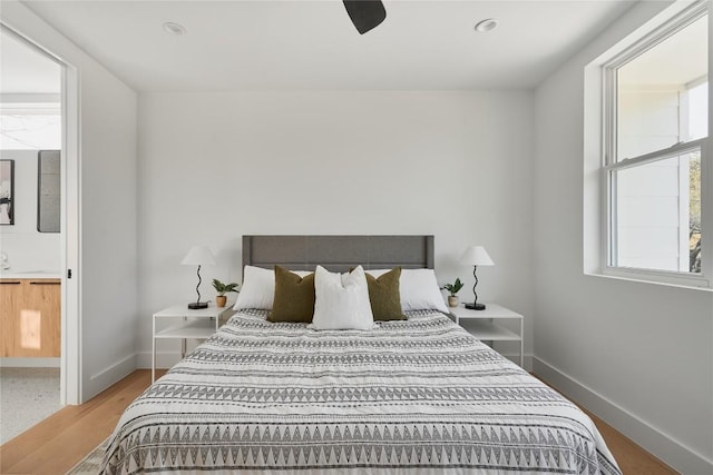 7516 Northcrest Blvd Unit 2, Austin, TX 78752 - bedroom with wood finished floors and ceiling fan