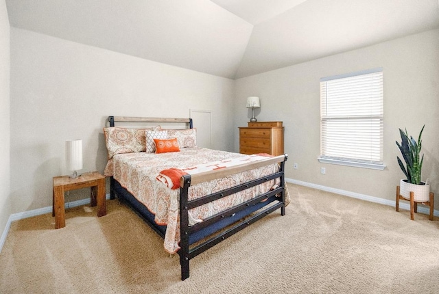 106 Tonkawa Trl W, Austin, TX 78738 - carpeted bedroom featuring lofted ceiling and baseboards
