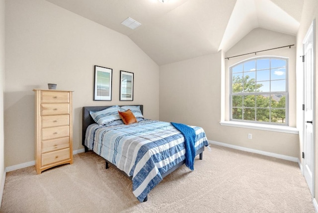 106 Tonkawa Trl W, Austin, TX 78738 - bedroom featuring lofted ceiling and light carpet