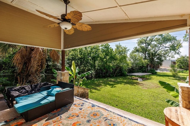 4842 W Fm 2147, Horseshoe Bay, TX 78657 - view of patio with an outdoor living space and ceiling fan