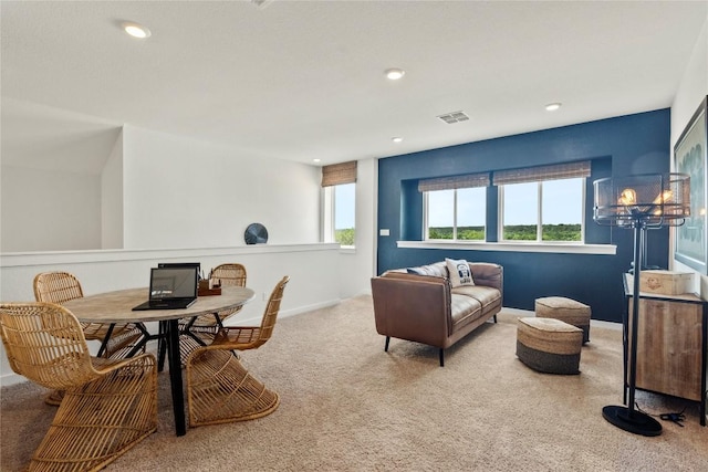 19512 Erna Dr, Pflugerville, TX 78660 - carpeted living area featuring recessed lighting and baseboards