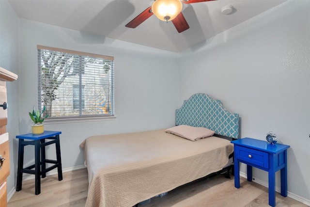 914 Flanagan Dr, Leander, TX 78641 - bedroom with light wood-style flooring and ceiling fan