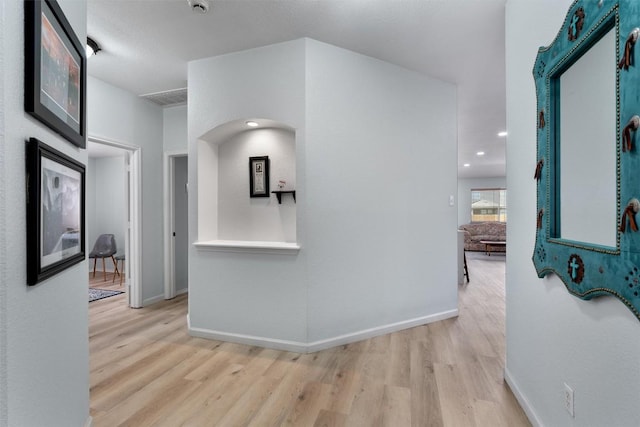 914 Flanagan Dr, Leander, TX 78641 - hall featuring light wood-style flooring