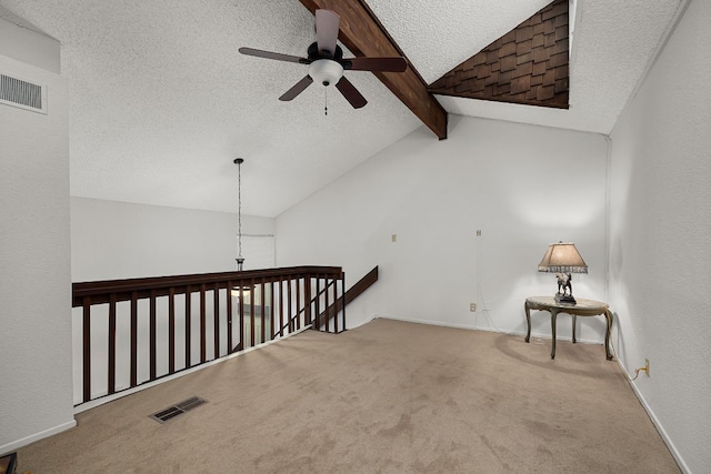 229 Comanche Ln, Point Venture, TX 78645 - carpeted spare room with ceiling fan and a textured ceiling