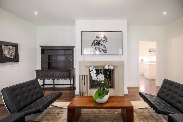 2908 Glenview Ave, Austin, TX 78703 - living area with wood finished floors and recessed lighting