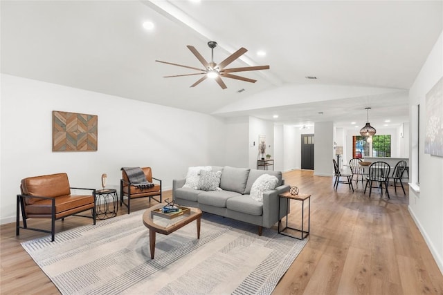 12416 Cassady Dr, Austin, TX 78727 - living area with light wood-style floors, a ceiling fan, and recessed lighting