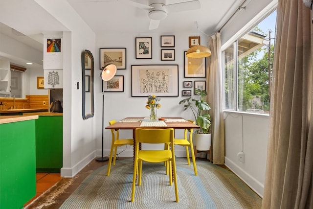 5201 Harvest Cir, Austin, TX 78745 - dining room featuring healthy amount of natural light and a ceiling fan