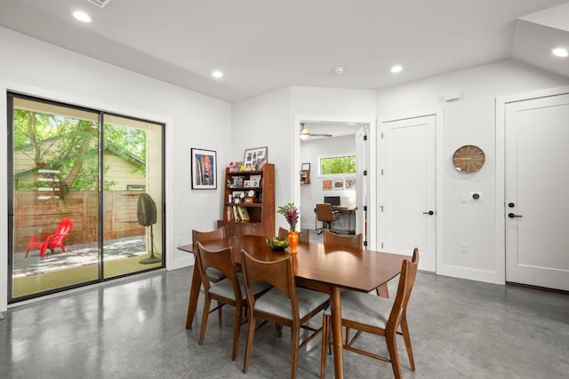 611 Gaylor St Unit 2, Austin, TX 78752 - dining room featuring concrete floors and recessed lighting
