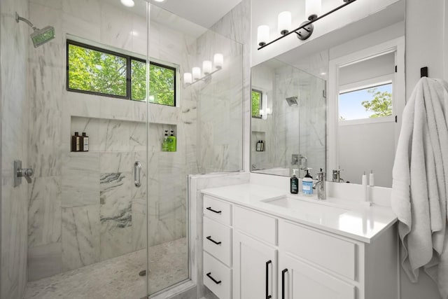 611 Gaylor St Unit 2, Austin, TX 78752 - full bath featuring a marble finish shower and vanity
