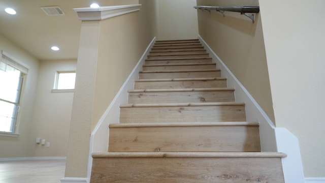 1024 Chad Loop, Round Rock, TX 78665 - staircase featuring recessed lighting