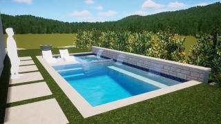 101 Cascading Water Pl, Austin, TX 78734 - view of swimming pool with a forest view and an in-ground hot tub