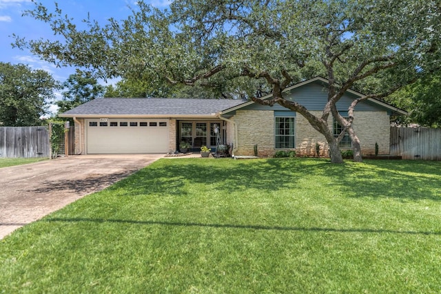 803 Lone Star Dr, Cedar Park, TX 78613 - ranch-style home with an attached garage, concrete driveway, and stone siding