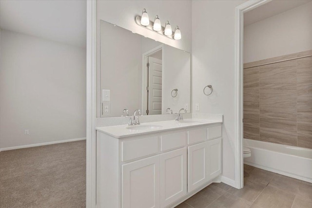 271 Eclipse Dr, Austin, TX 78737 - full bath with double vanity, tile patterned floors, and tub / shower combination