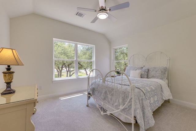 38 Cottondale Rd, The Hills, TX 78738 - carpeted bedroom featuring lofted ceiling, multiple windows, and ceiling fan