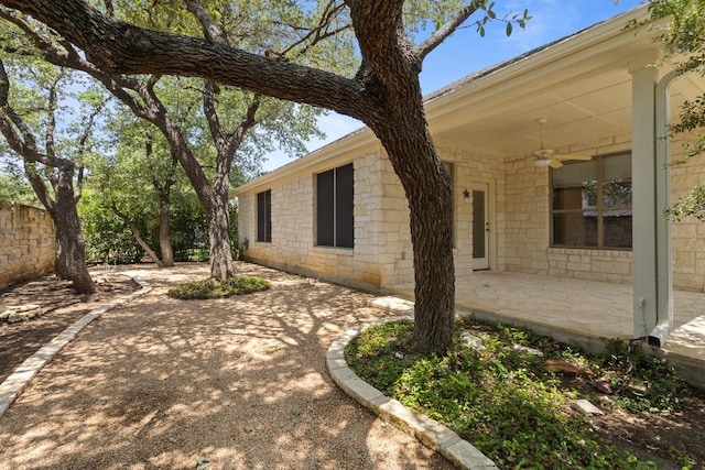 4921 Big Bend Trl, Georgetown, TX 78633 - view of patio / terrace featuring a ceiling fan