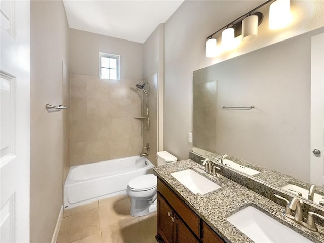 2302 Ponderosa Pass, Cedar Park, TX 78641 - full bathroom featuring double vanity, shower / tub combination, and tile patterned flooring
