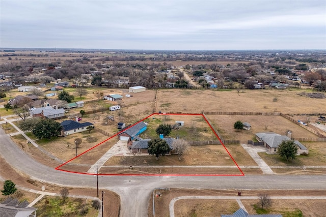 233 Thomas Dr, Martindale, TX 78655 - aerial view of property and surrounding area with property boundaries highlighted