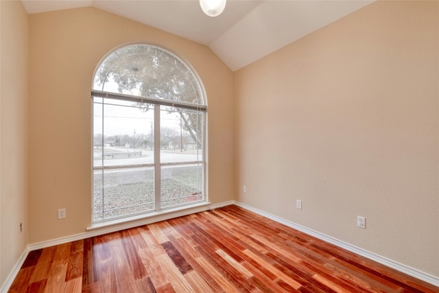 233 Thomas Dr, Martindale, TX 78655 - spare room with lofted ceiling and wood finished floors