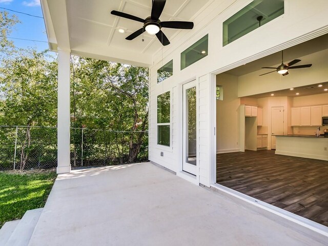 402 Zennia St, Austin, TX 78751 - view of patio / terrace featuring a ceiling fan