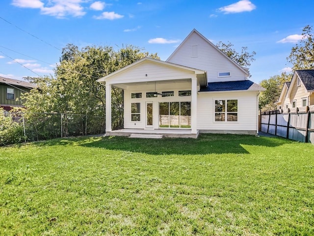 402 Zennia St, Austin, TX 78751 - rear view of property with a fenced backyard and a patio area