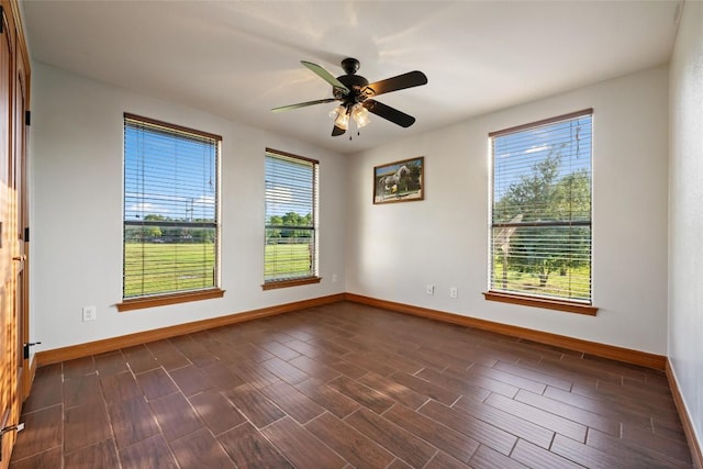 108 Whispering Pines Dr, Bastrop, TX 78602 - empty room featuring ceiling fan and wood finish floors