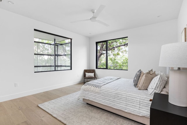2701 Greenlee Dr, Austin, TX 78703 - bedroom featuring wood finished floors and ceiling fan