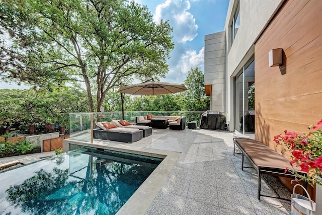 2505 Stratford Dr, Austin, TX 78746 - view of pool featuring an outdoor hangout area, a patio, and area for grilling