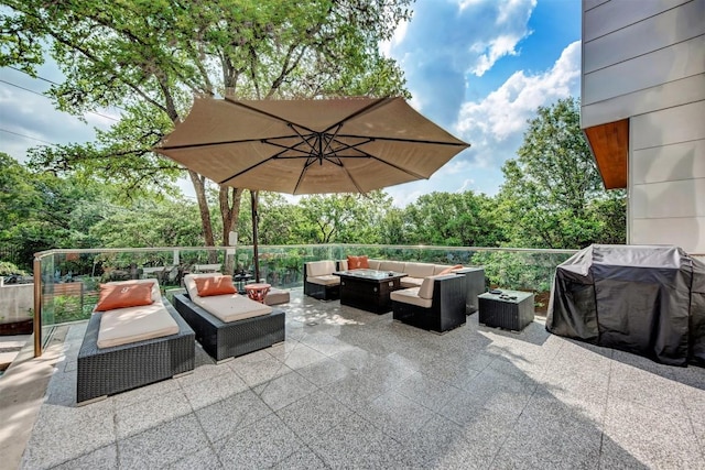 2505 Stratford Dr, Austin, TX 78746 - view of patio featuring an outdoor living space and grilling area