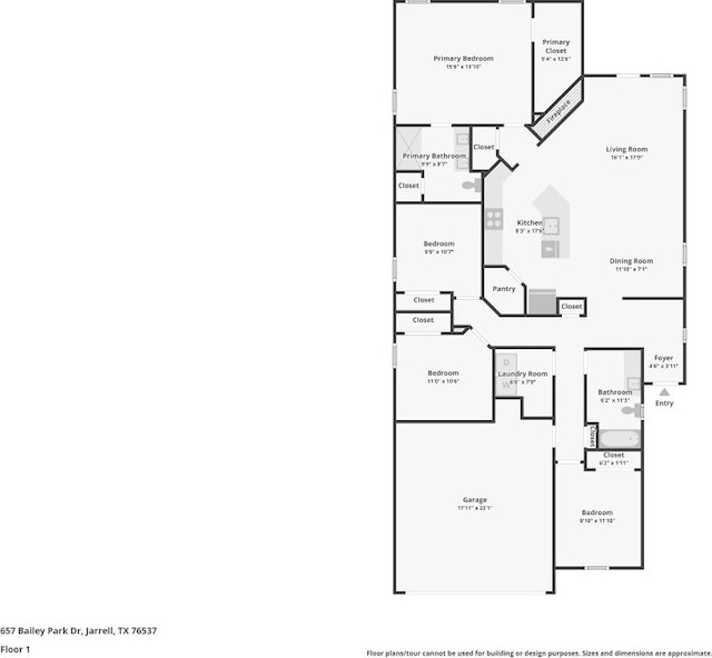 657 Bailey Park Dr, Jarrell, TX 76537 - view of room layout