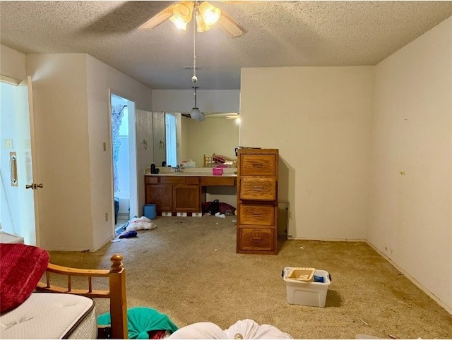 8306 Hanbridge Ln, Austin, TX 78736 - carpeted bedroom featuring a textured ceiling and ceiling fan