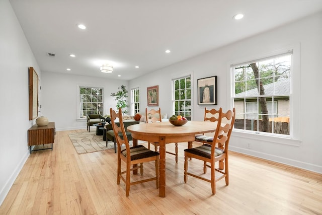 502 E 46th St, Austin, TX 78751 - dining area featuring light wood-style flooring and recessed lighting