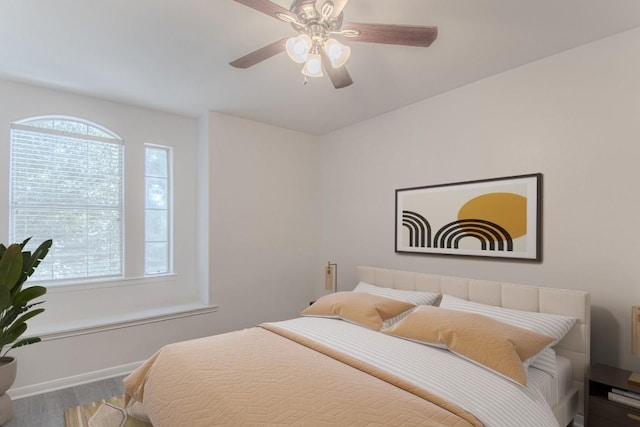 3300 Forest Creek Dr Unit 45, Round Rock, TX 78664 - bedroom featuring wood finished floors and ceiling fan