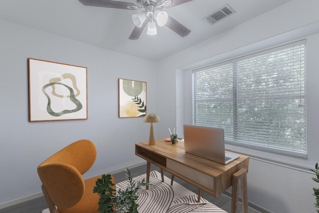 3300 Forest Creek Dr Unit 45, Round Rock, TX 78664 - office featuring baseboards and a ceiling fan