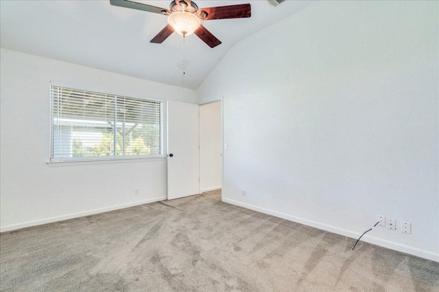 233 Sunshadow Dr, Lockhart, TX 78644 - carpeted empty room featuring lofted ceiling and a ceiling fan
