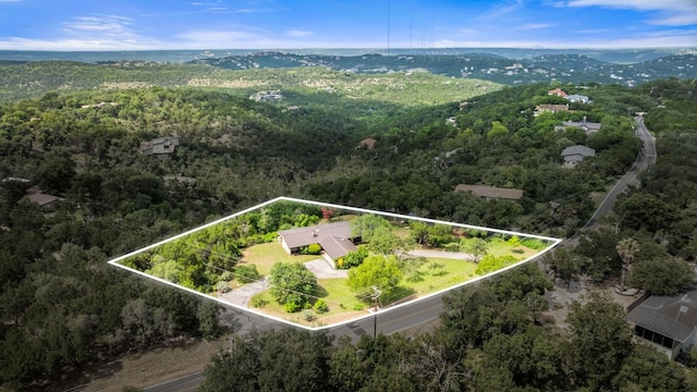 1200 Redbud Trl, West Lake Hills, TX 78746 - aerial overview of property's location featuring a forest and property parcel outlined