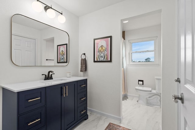 13100 N Ridge Cir, Leander, TX 78641 - full bath with marble finish floors, vanity, and curtained shower