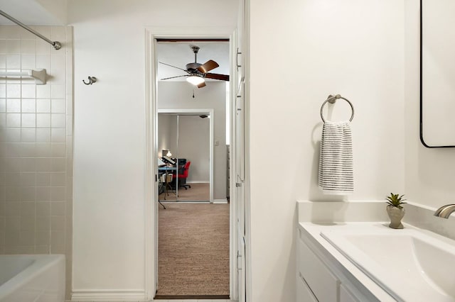 8200 Neely Dr Unit 119, Austin, TX 78759 - full bathroom with vanity, a ceiling fan, and shower / bath combination