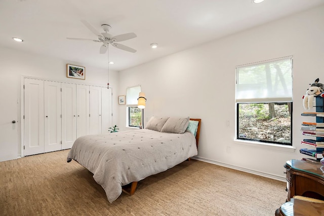 8200 Neely Dr Unit 119, Austin, TX 78759 - bedroom featuring recessed lighting and ceiling fan