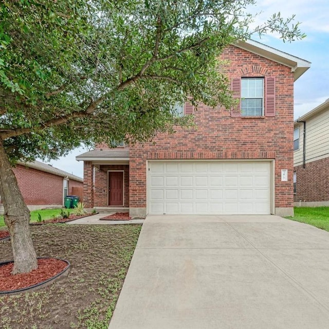 3417 Tralagon Trl, Pflugerville, TX 78660 - traditional home featuring concrete driveway, brick siding, and a garage