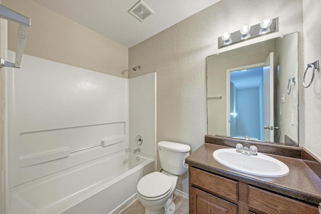 3417 Tralagon Trl, Pflugerville, TX 78660 - full bathroom featuring shower / washtub combination, vanity, and a textured wall