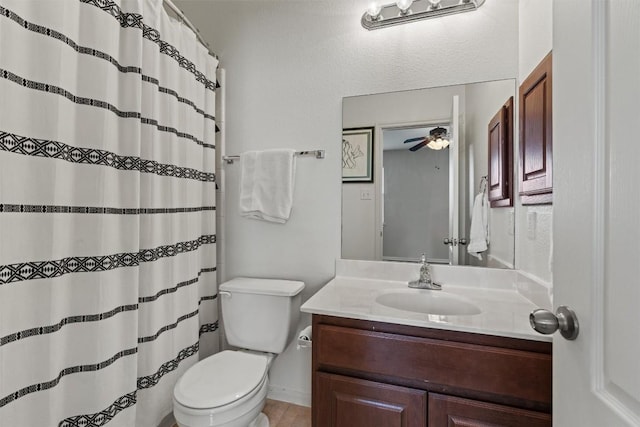 2611 Terlingua Dr, Cedar Park, TX 78613 - full bath with vanity, a ceiling fan, and a shower with shower curtain
