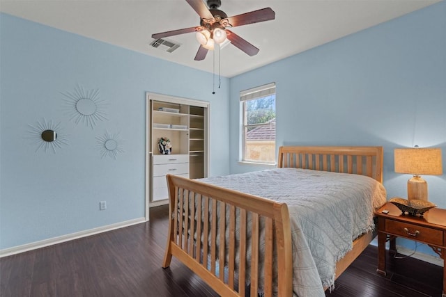 2611 Terlingua Dr, Cedar Park, TX 78613 - bedroom with wood finished floors and a ceiling fan