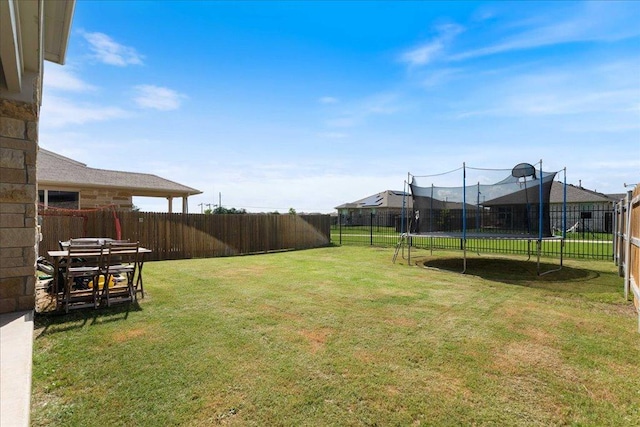 200 Mais Dr, Georgetown, TX 78626 - fenced backyard featuring a trampoline