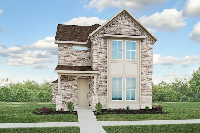 13504 Muny Pkwy, Elgin, TX 78621 - view of front of house featuring a front lawn, brick siding, and a shingled roof