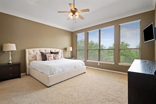 25 Falling Oaks Trl, The Hills, TX 78738 - carpeted bedroom with ornamental molding and a ceiling fan