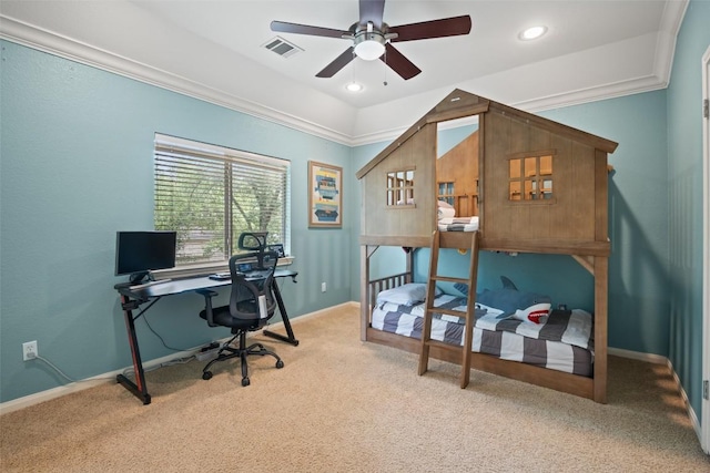25 Falling Oaks Trl, The Hills, TX 78738 - bedroom with an office area, carpet floors, and recessed lighting
