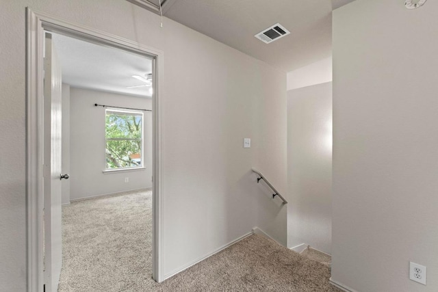 4608 Acers Ln, Austin, TX 78725 - stairway with attic access and carpet flooring